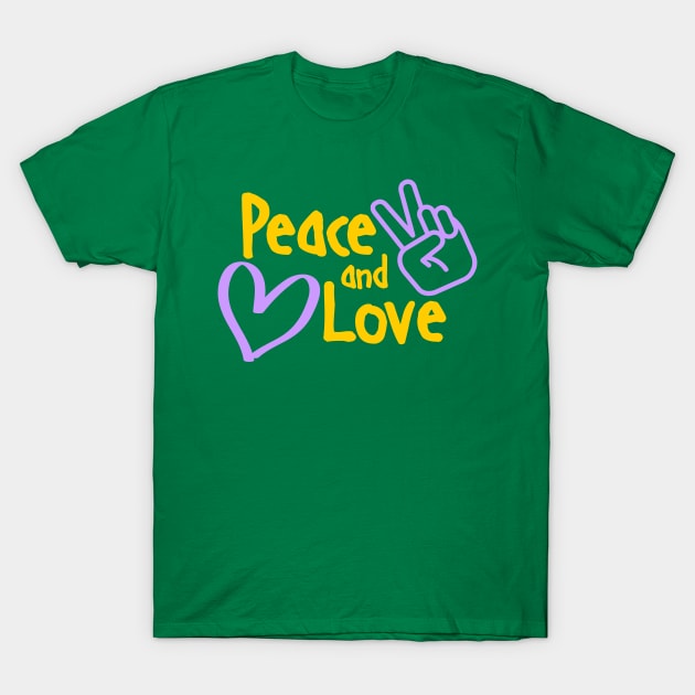 Peace and Love T-Shirt by Roqson